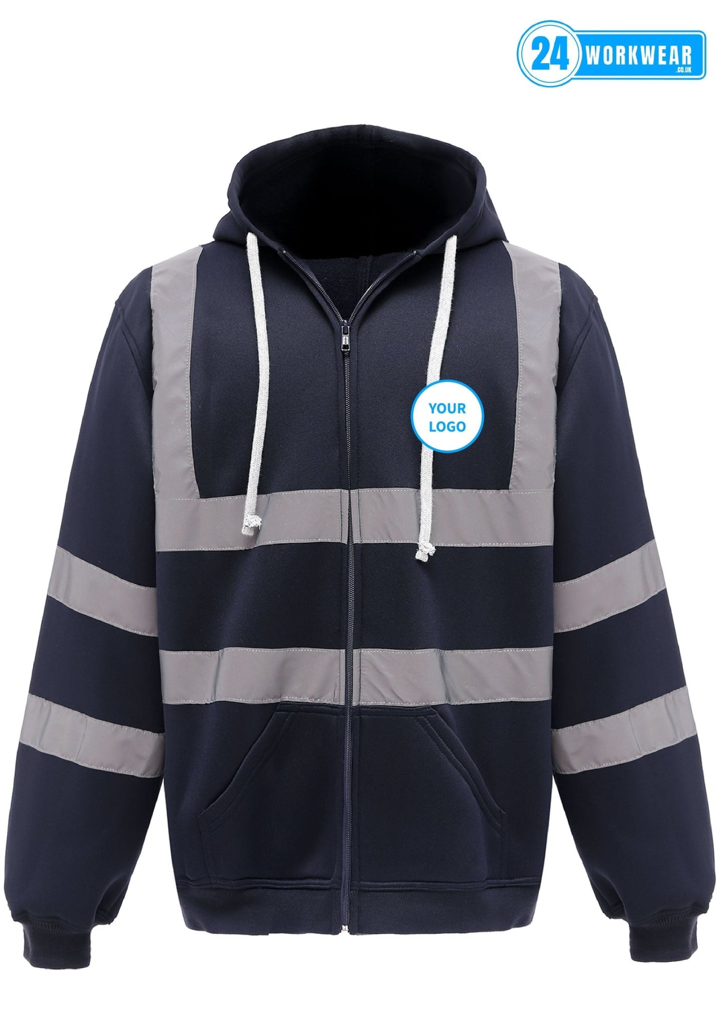Yoko Hi-Vis Zip Hoodie - 24 Workwear - Hood
