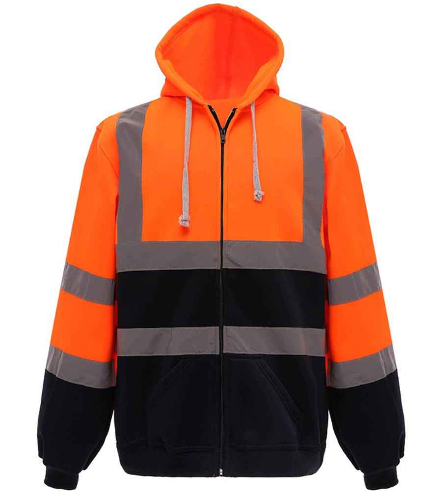 Yoko Hi-Vis Zip Hoodie - 24 Workwear - Hood