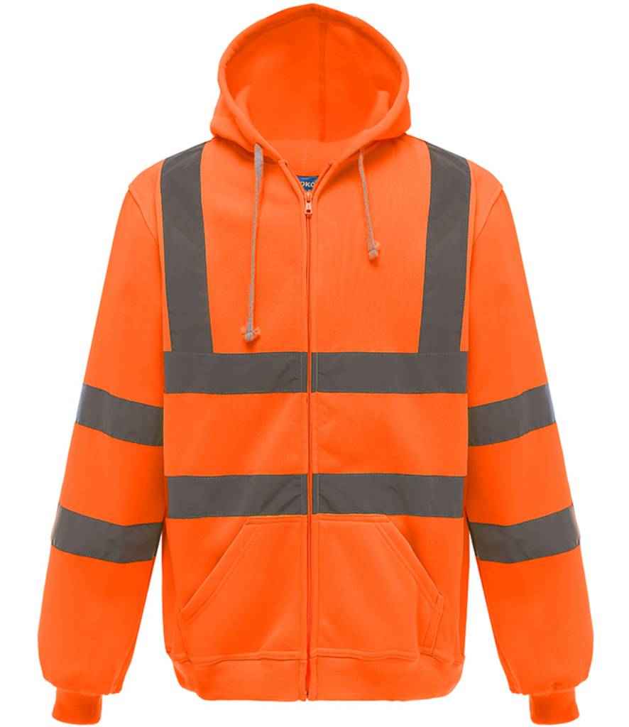 Yoko Hi-Vis Zip Hoodie - 24 Workwear - Hood