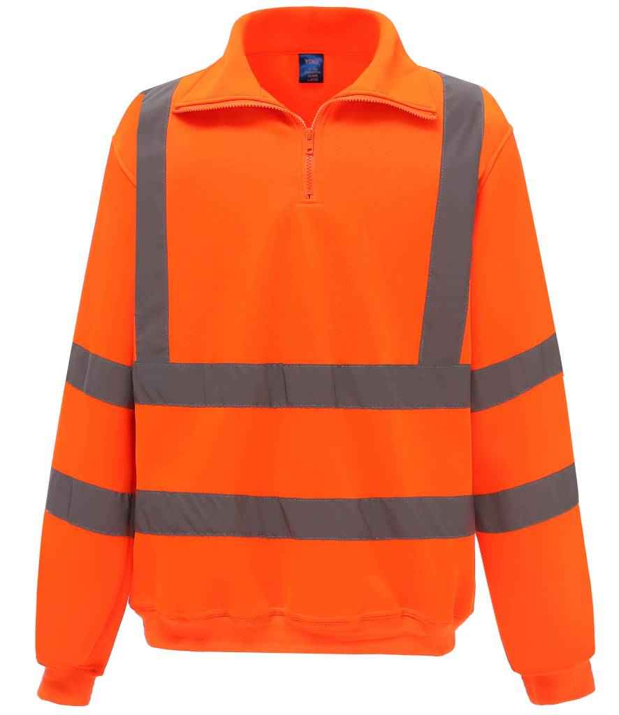 Yoko Hi-Vis Zip Neck Sweatshirt - 24 Workwear - Sweatshirt