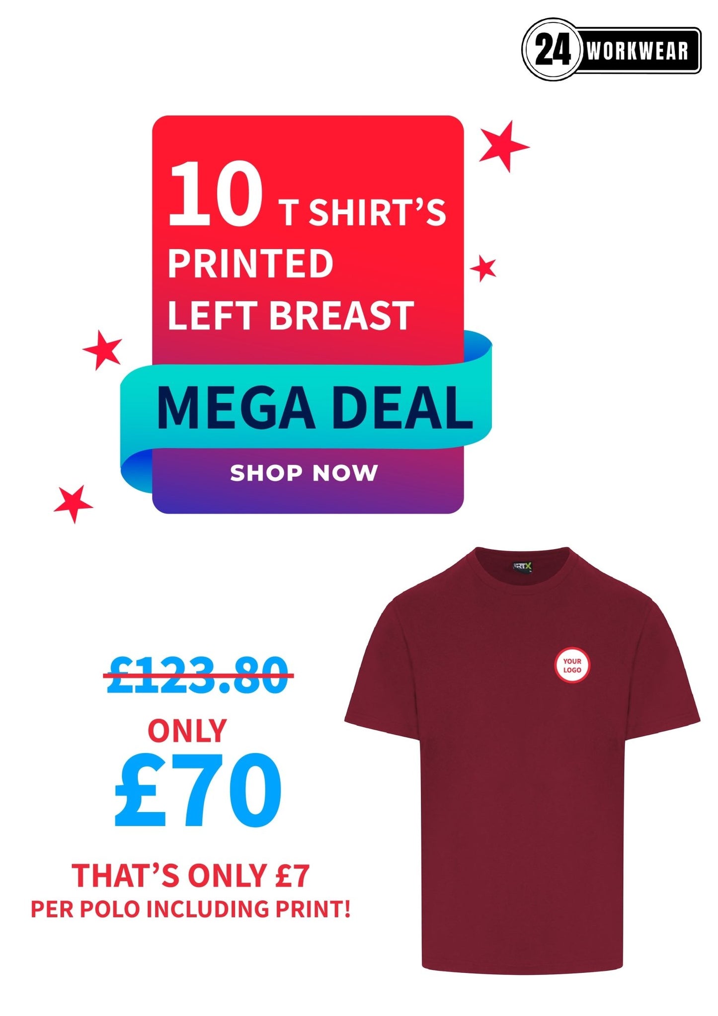 10 x T Shirts Deal - 24 Workwear - T Shirt