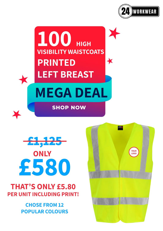 100 x High Visibility Waistcoat Deal - 24 Workwear - High Visibility