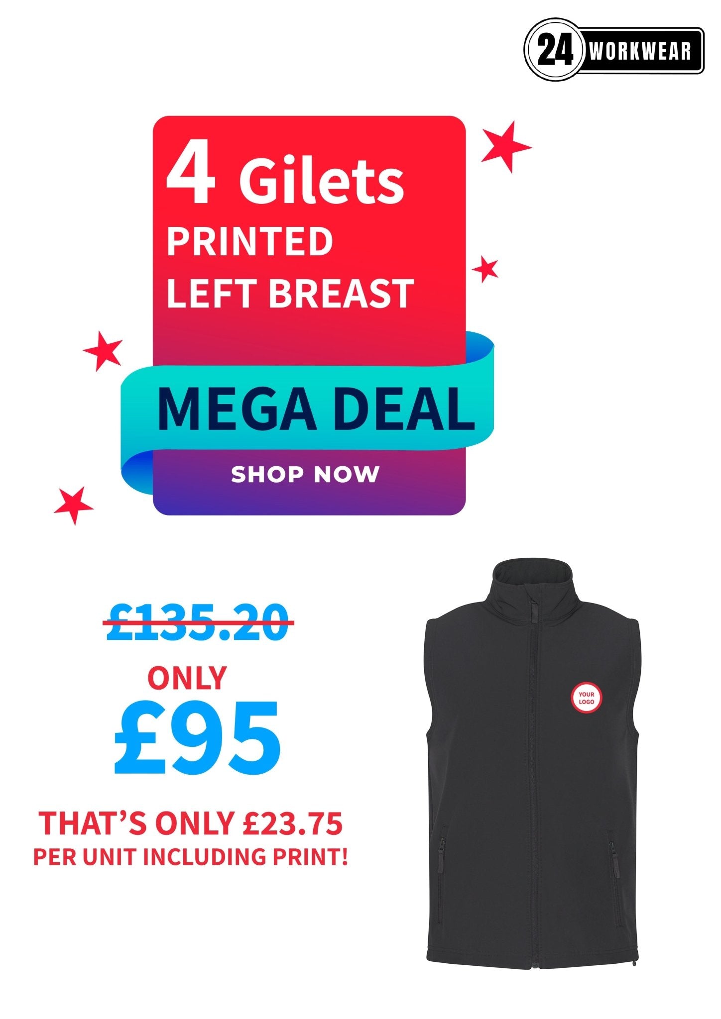 4 x Softshell Gilet Deal - 24 Workwear - Jacket