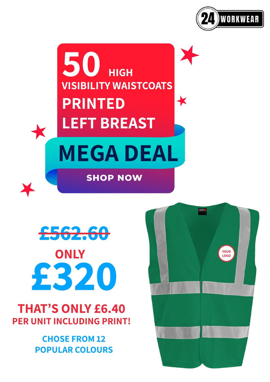 50 x High Visibility Waistcoat Deal - 24 Workwear - High Visibility