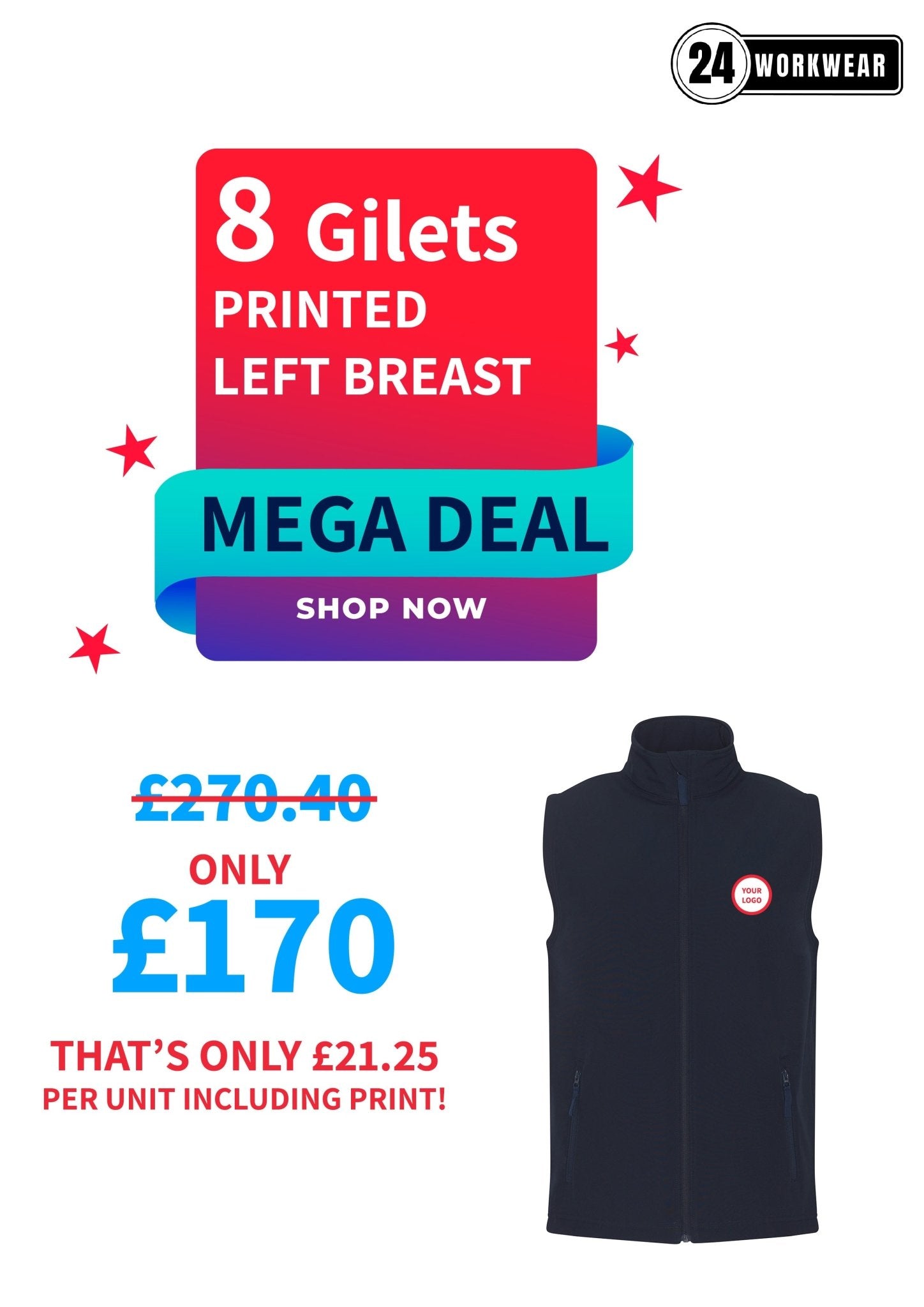 8 x Softshell Gilet Deal - 24 Workwear - Jacket