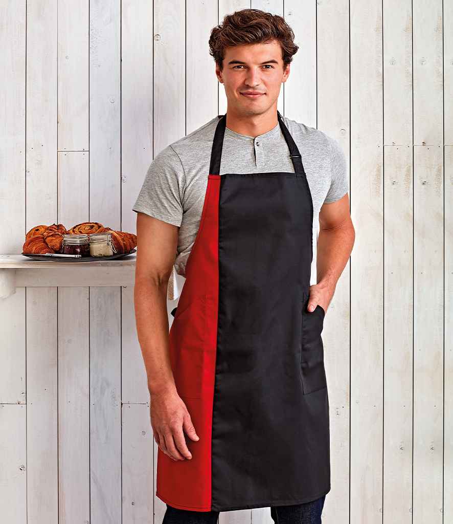 Premier Contrast Bib Apron - 24 Workwear - Apron