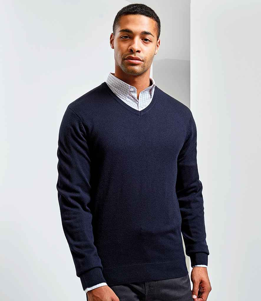 Premier Essential Acrylic V Neck Sweater - 24 Workwear - Jumper