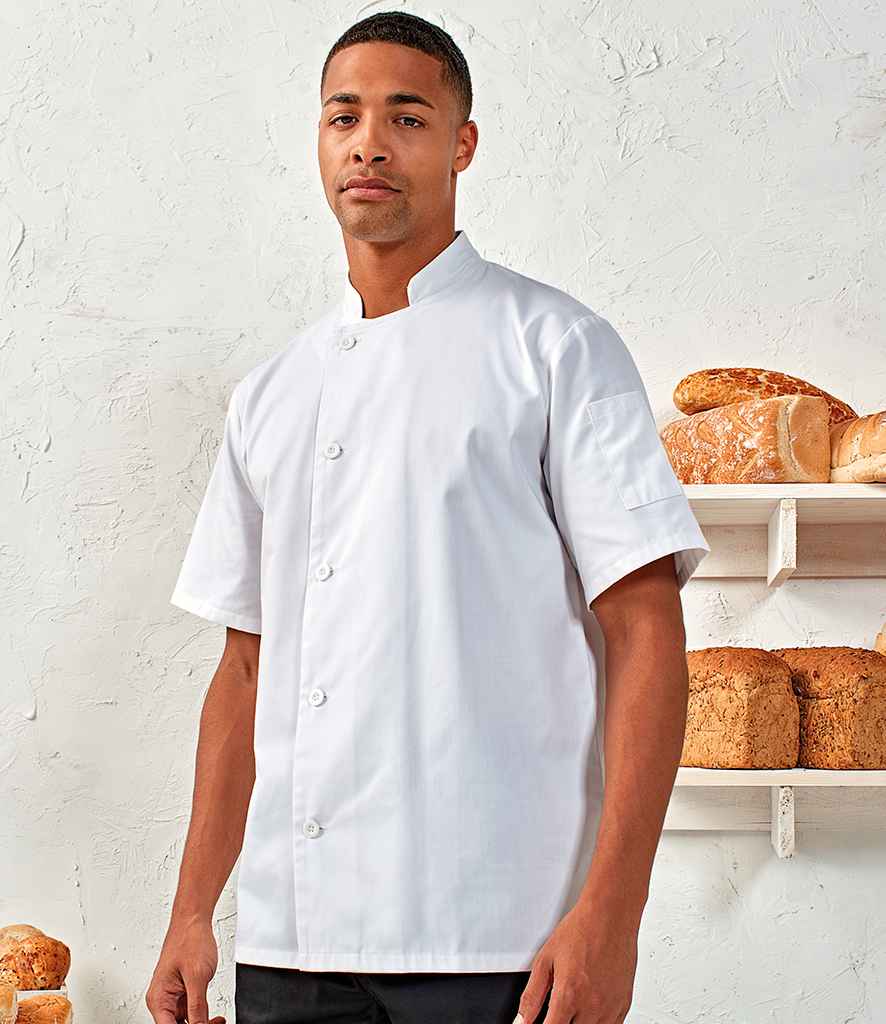 Premier Essential Short Sleeve Chef's Jacket - 24 Workwear - Tunic