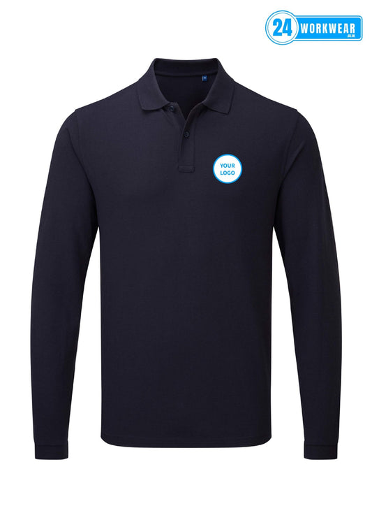 Premier Essential Unisex Long Sleeve Polo Shirt - 24 Workwear - Polo