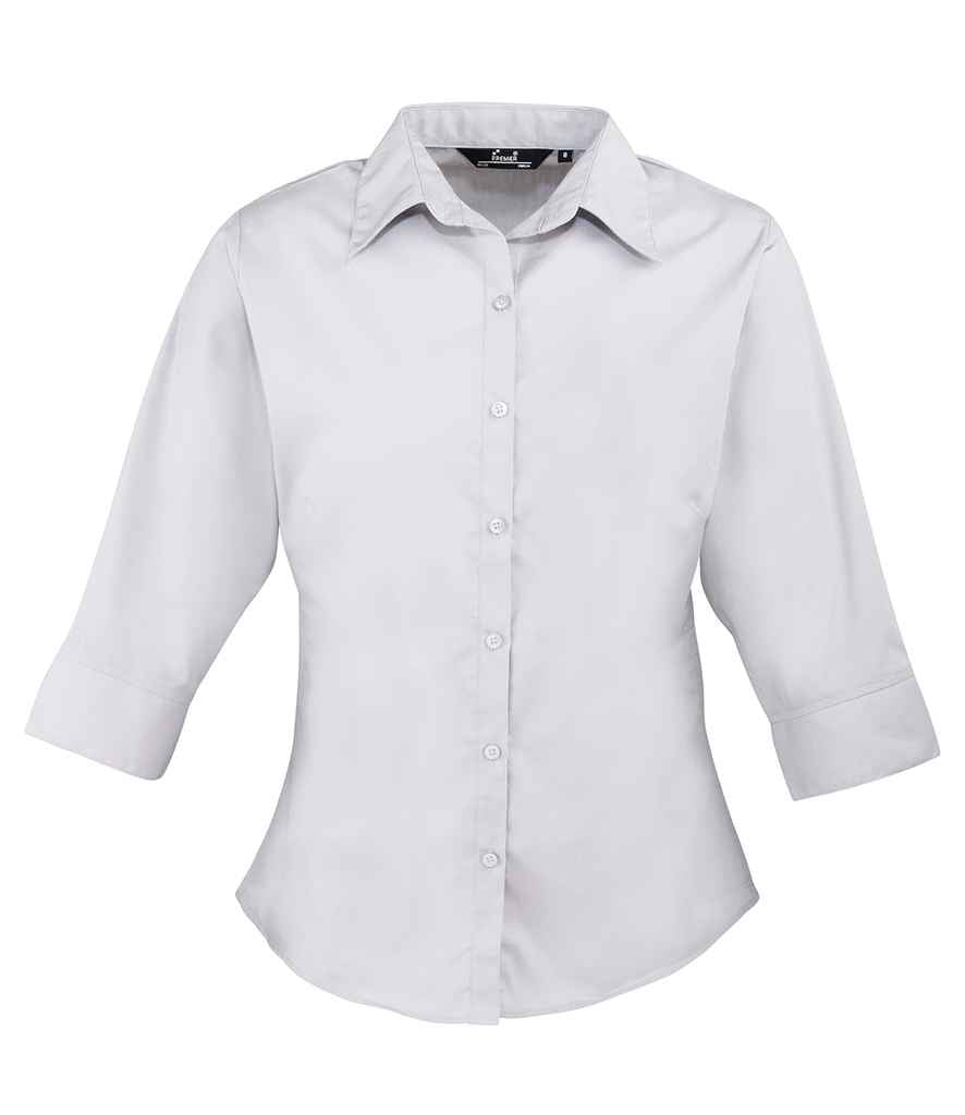 Premier Ladies 3/4 Sleeve Poplin Blouse - 24 Workwear - Shirt