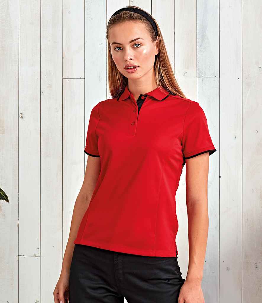 Premier Ladies Contrast Coolchecker® Piqué Polo Shirt - 24 Workwear - Polo