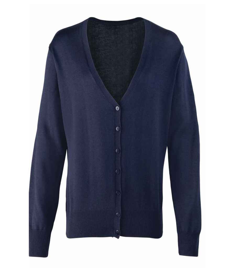 Premier Ladies Cotton Acrylic V Neck Cardigan - 24 Workwear - Cardigan