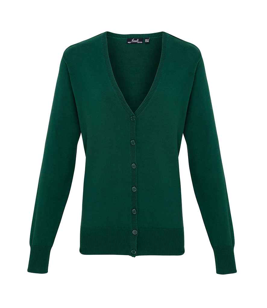 Premier Ladies Cotton Acrylic V Neck Cardigan - 24 Workwear - Cardigan