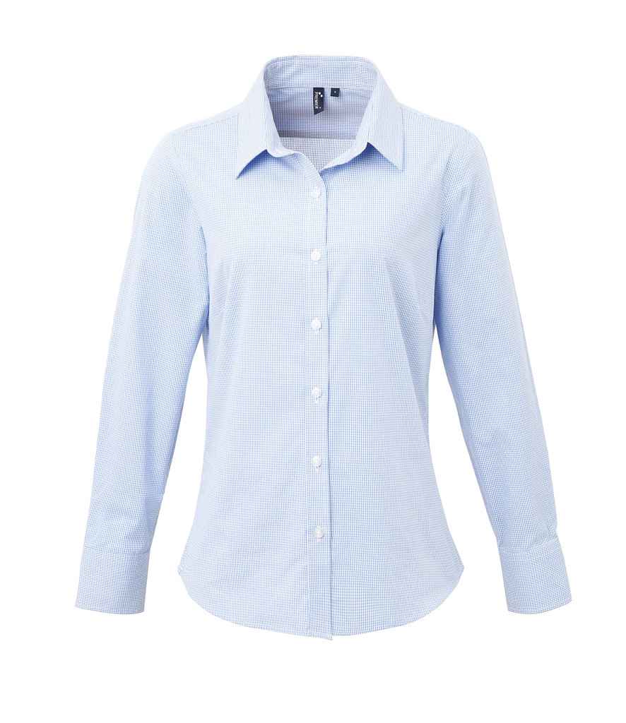Premier Ladies Gingham Long Sleeve Shirt - 24 Workwear - Shirt