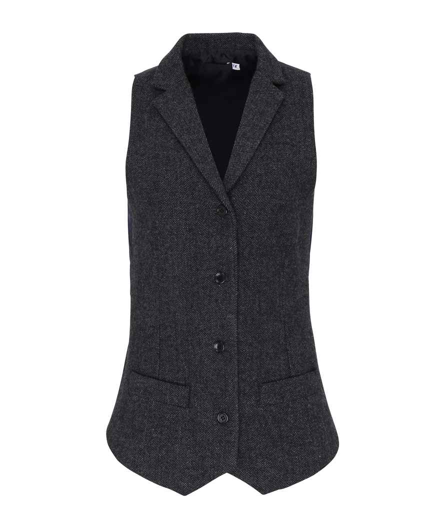 Premier Ladies Herringbone Waistcoat - 24 Workwear - Waistcoat