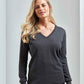 Premier Ladies Knitted Cotton Acrylic V Neck Sweater - 24 Workwear - Jumper