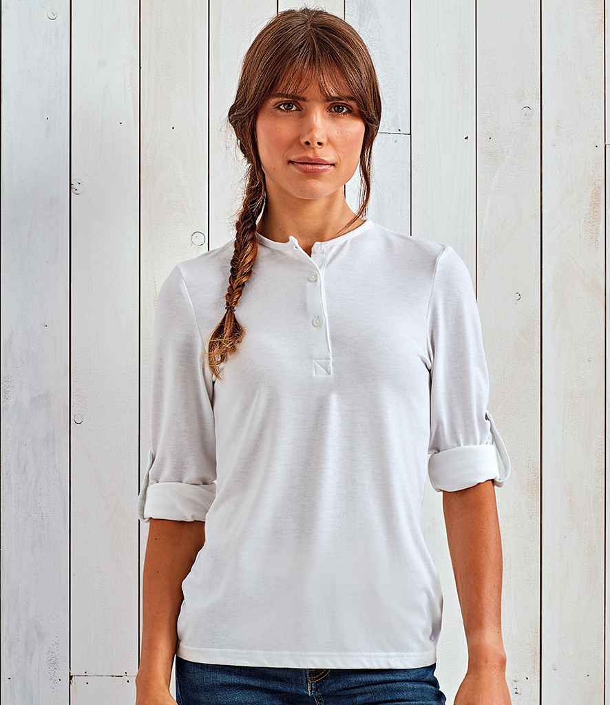 Premier Ladies Long John Roll Sleeve T-Shirt - 24 Workwear - T-Shirt