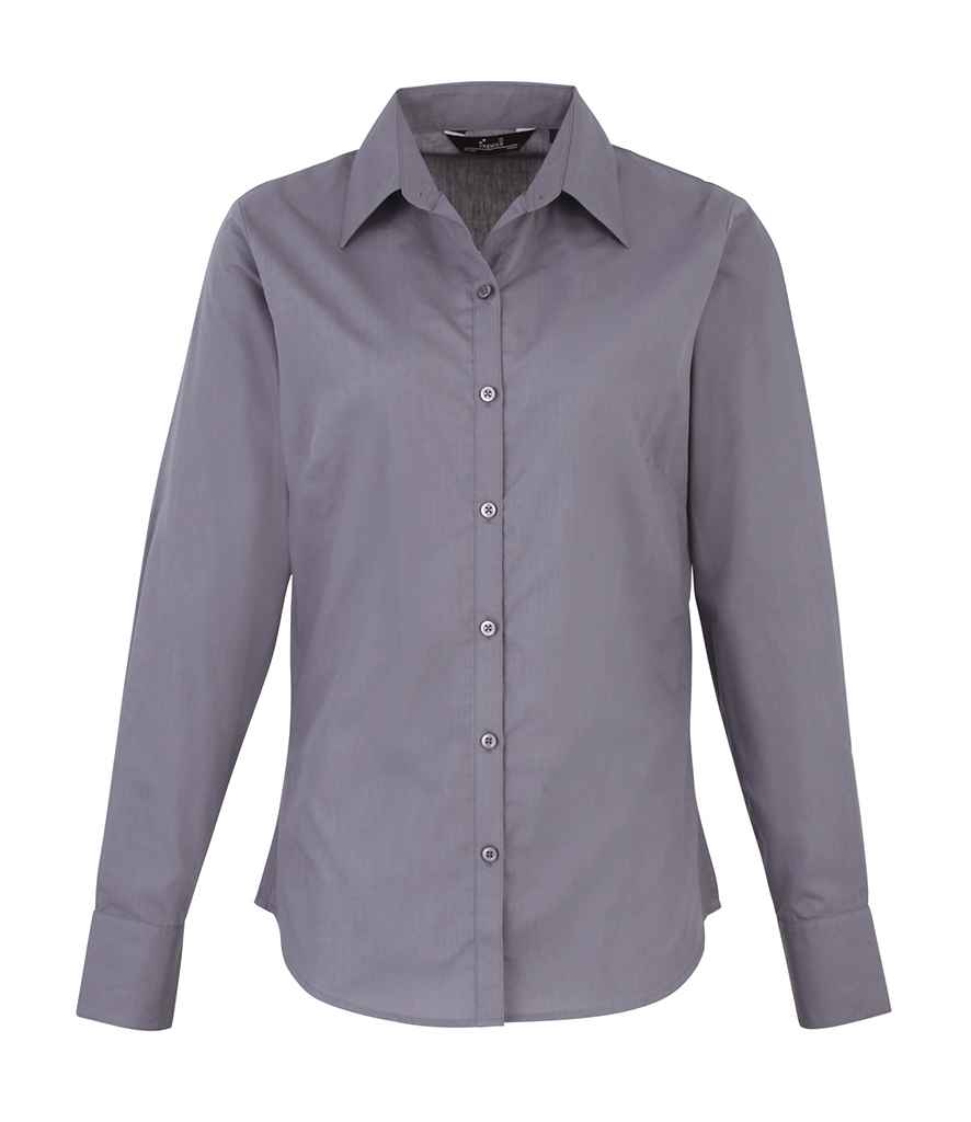 Premier Ladies Long Sleeve Poplin Blouse - 24 Workwear - Shirt