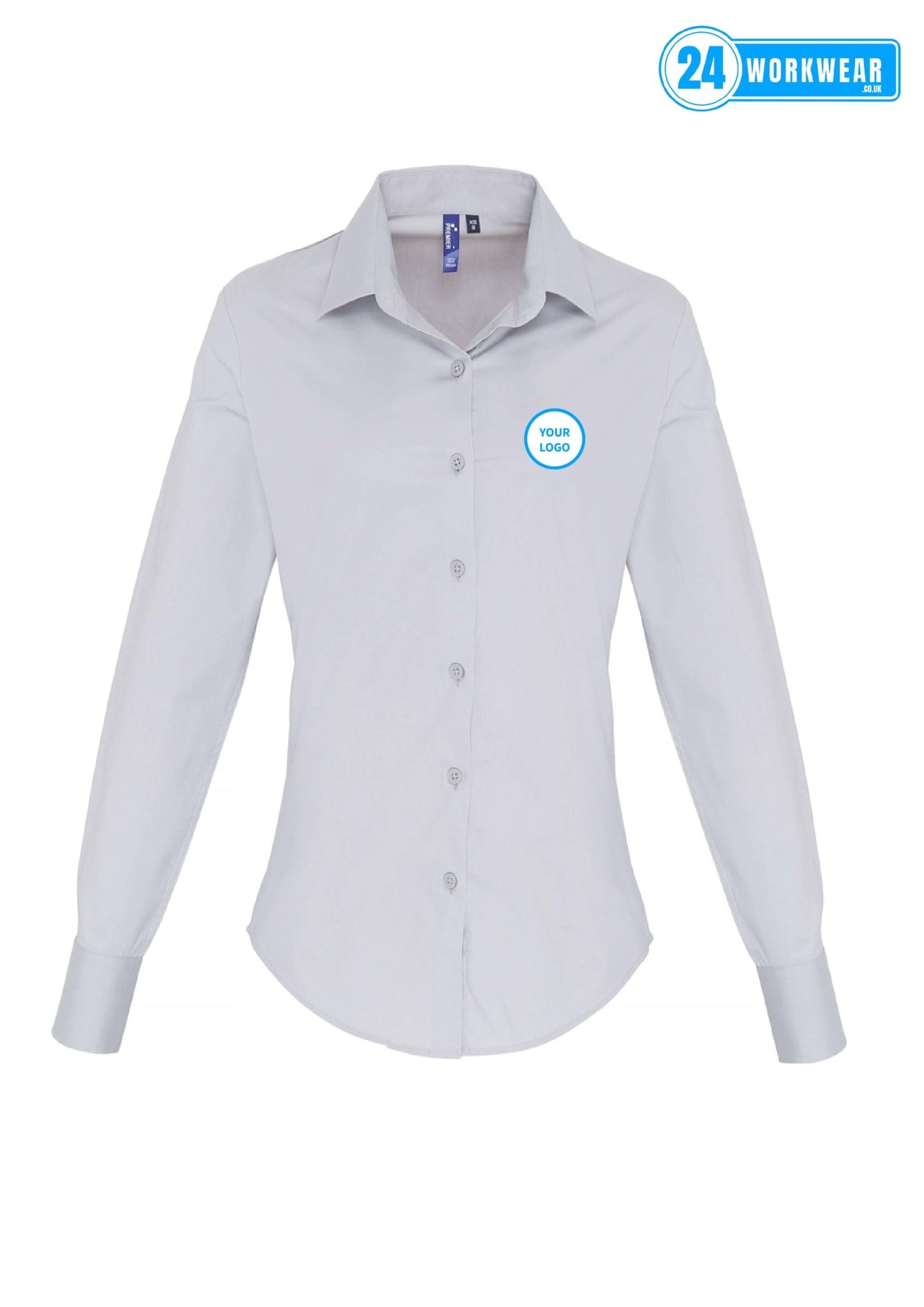 Premier Ladies Long Sleeve Stretch Fit Poplin Shirt - 24 Workwear - Shirt