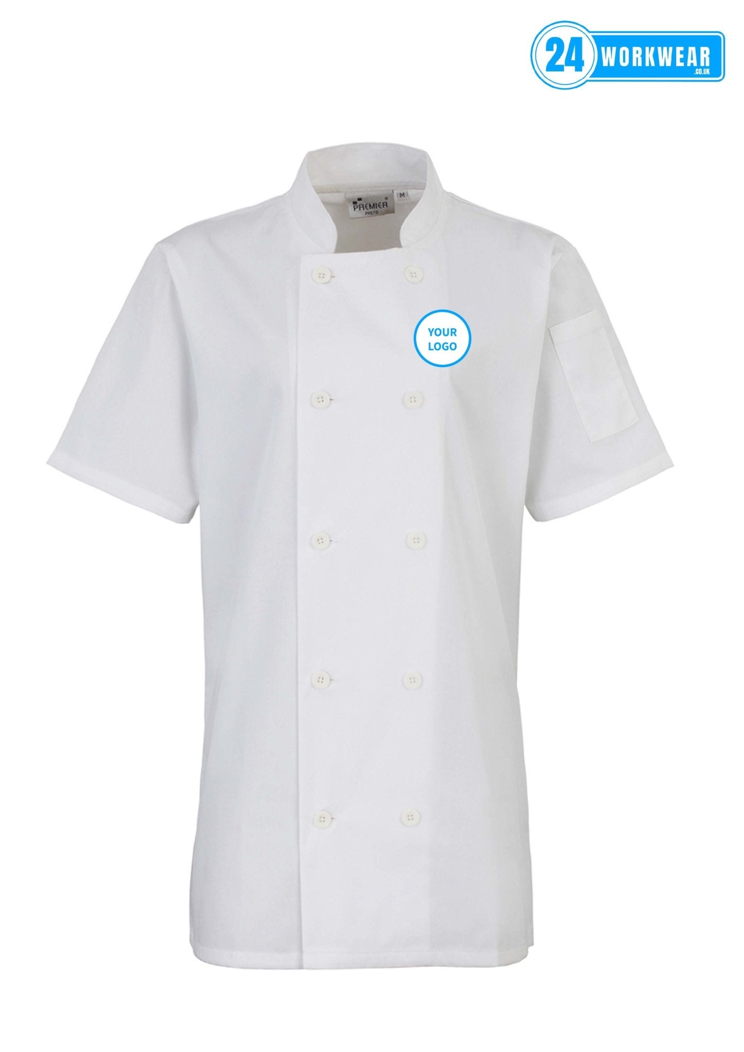 Premier Ladies Short Sleeve Chef's Jacket - 24 Workwear - Tunic