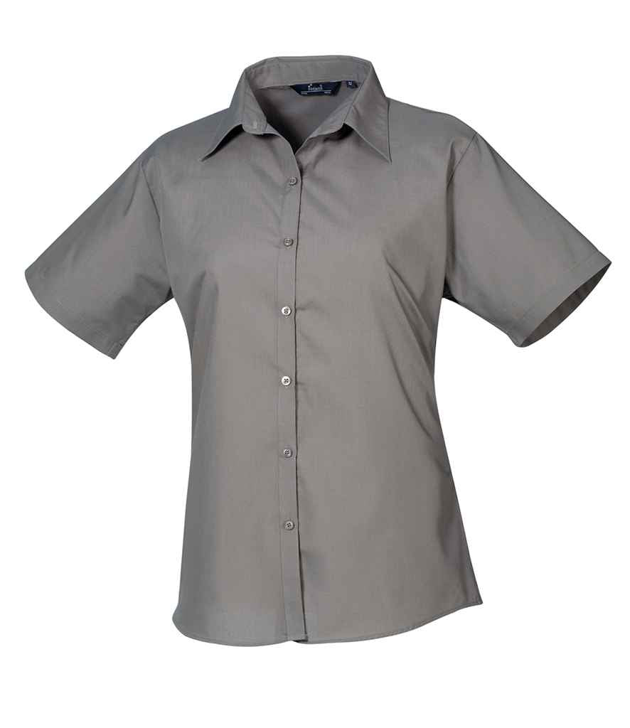 Premier Ladies Short Sleeve Poplin Blouse - 24 Workwear - Blouse