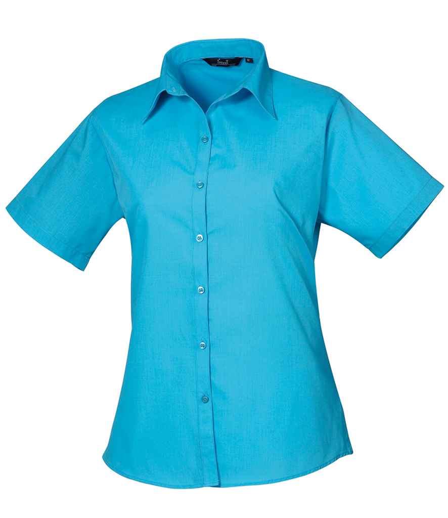 Premier Ladies Short Sleeve Poplin Blouse - 24 Workwear - Blouse