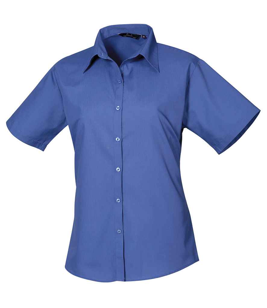 Premier Ladies Short Sleeve Poplin Blouse - 24 Workwear - Blouse