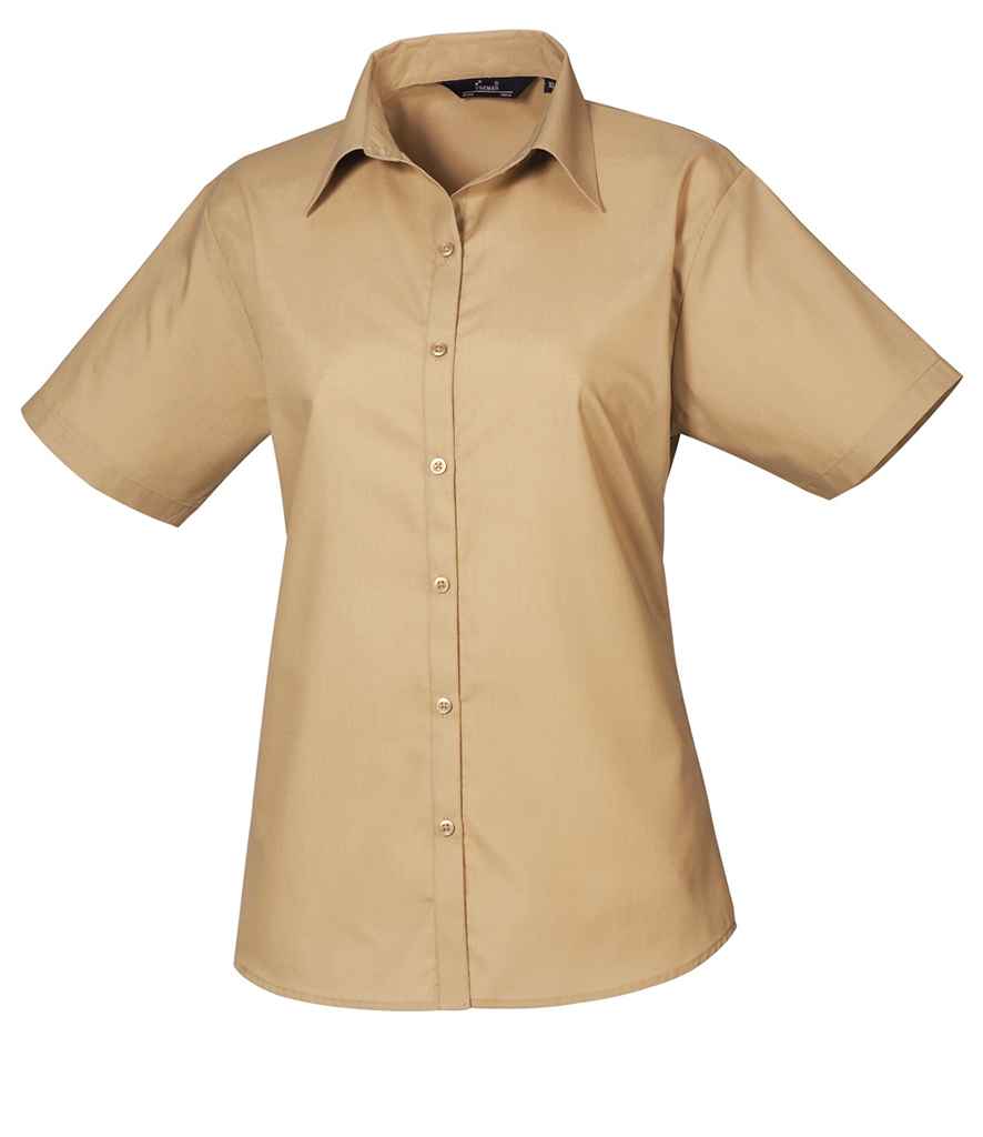 Premier Ladies Short Sleeve Poplin Blouse - 24 Workwear - Blouse