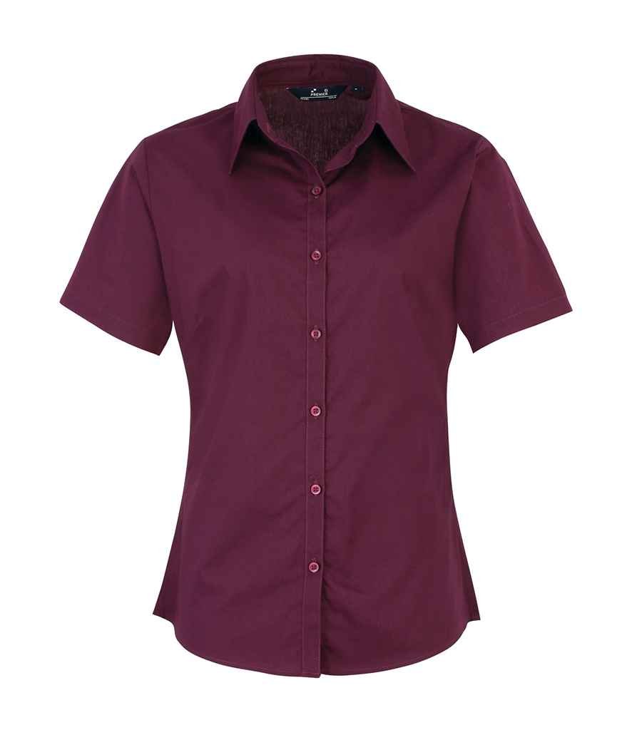 Premier Ladies Short Sleeve Poplin Blouse - 24 Workwear - Blouse