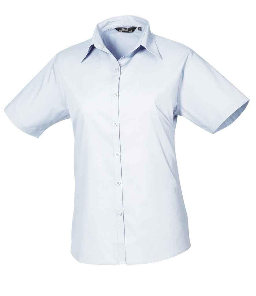 Premier Ladies Short Sleeve Poplin Blouse - 24 Workwear - Blouse