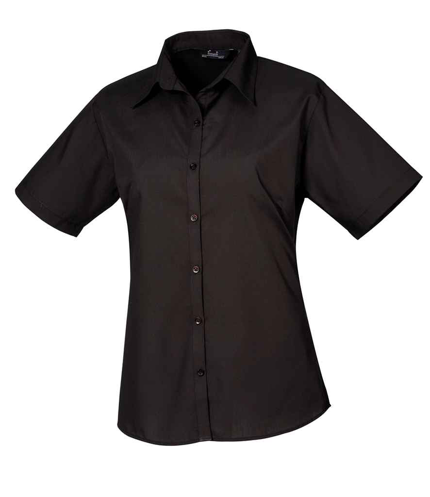 Premier Ladies Short Sleeve Poplin Blouse - 24 Workwear - Blouse