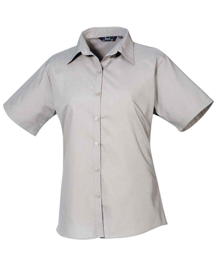 Premier Ladies Short Sleeve Poplin Blouse - 24 Workwear - Blouse