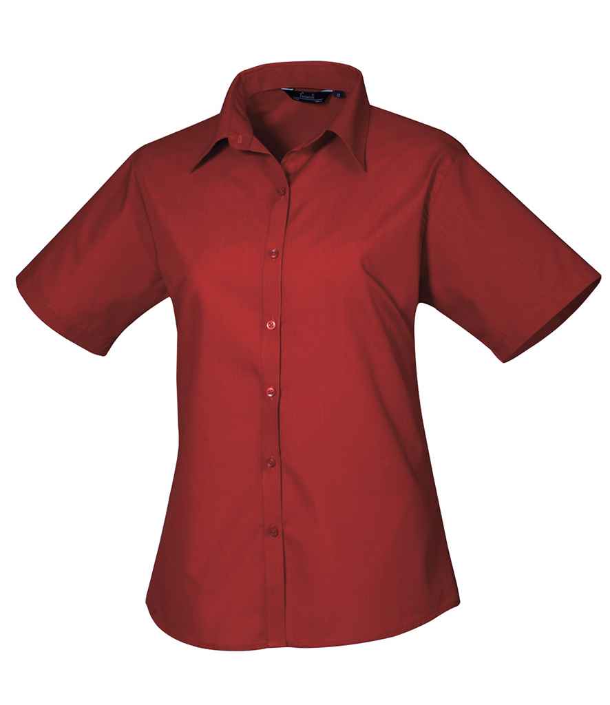 Premier Ladies Short Sleeve Poplin Blouse - 24 Workwear - Blouse