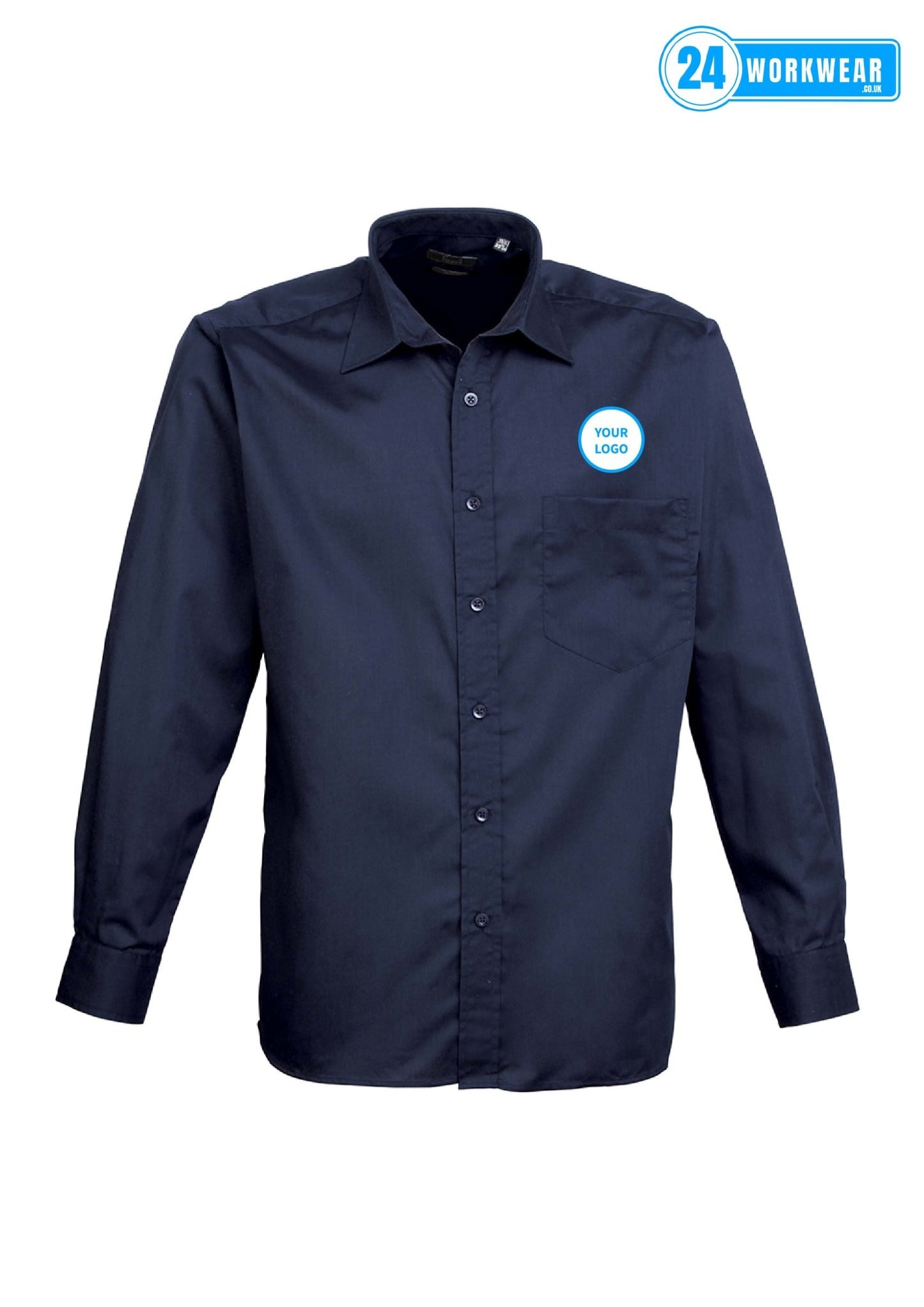 Premier Long Sleeve Poplin Shirt - 24 Workwear - Shirt