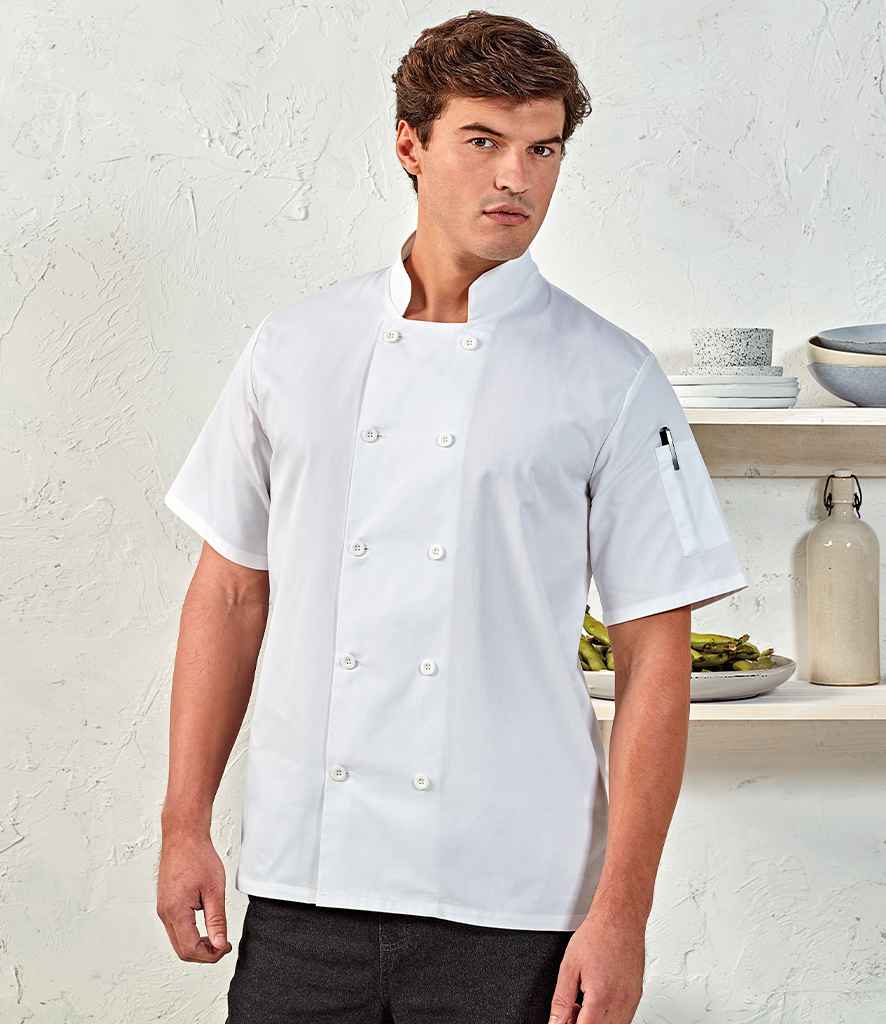 Premier Short Sleeve Chef's Jacket - 24 Workwear - Tunic
