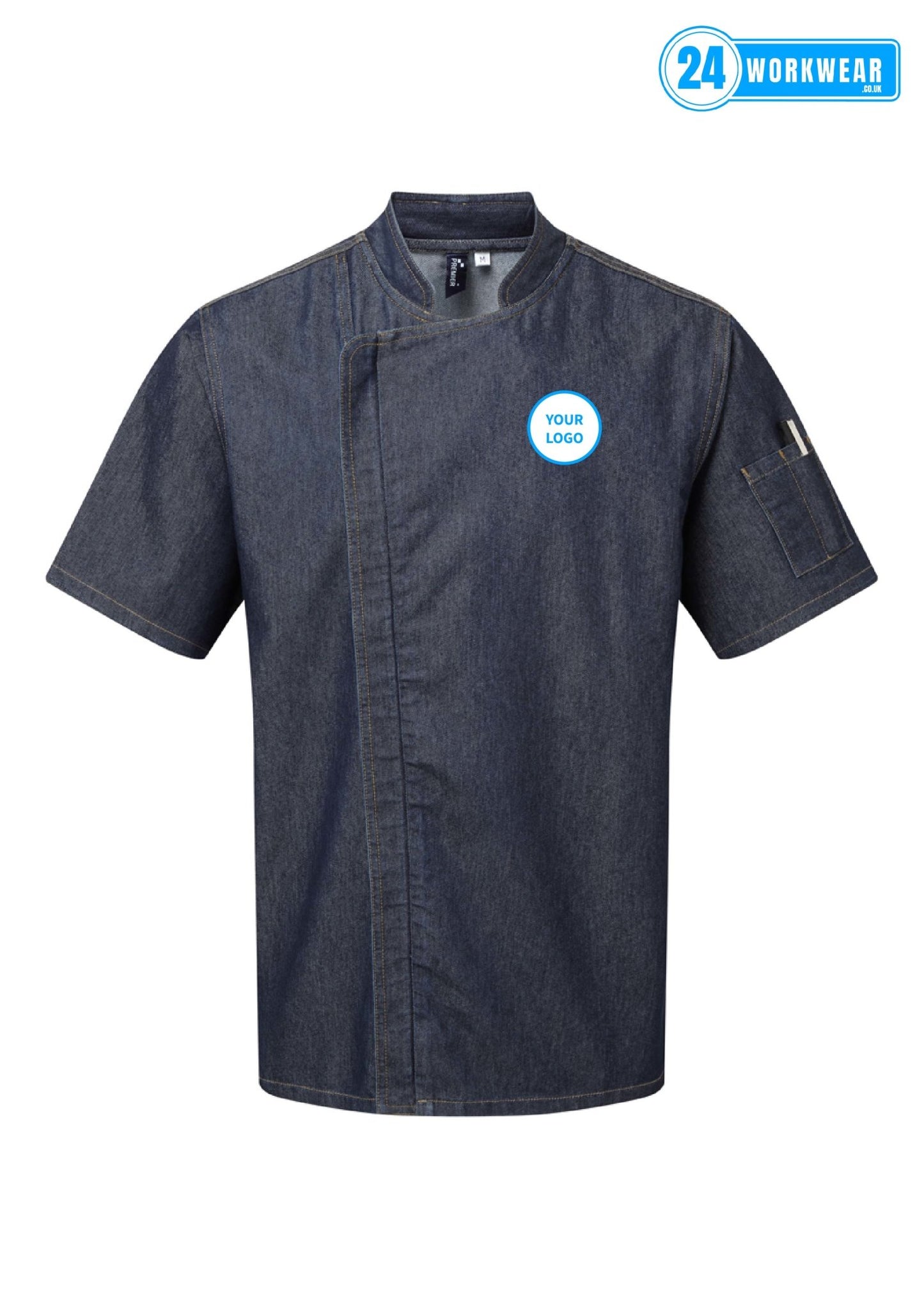 Premier Short Sleeve Zipped Chef's Jacket - 24 Workwear - Tunic