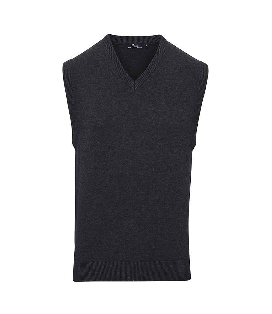 Premier Sleeveless Cotton Acrylic V Neck Sweater - 24 Workwear - Jumper
