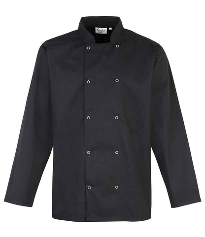 Premier Unisex Long Sleeve Stud Front Chef's Jacket - 24 Workwear - Tunic
