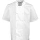 Premier Unisex Short Sleeve Stud Front Chef's Jacket - 24 Workwear - Tunic